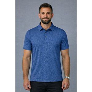 Mens Polo Shirt Performance Golf Moisture Wicking Athletic Casual Collared Large